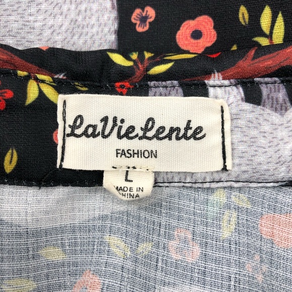 LaVie Lente Black & Red Sleeveless Sloth Print Mini Sheath Dress - Picture 7 of 9